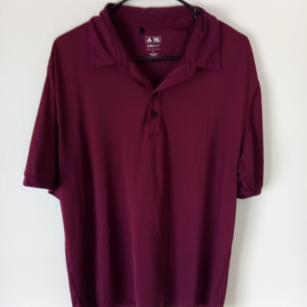 ADIDAS MENS RED POLO